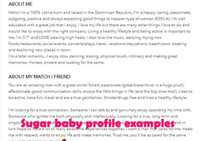 best sugar baby profile examples