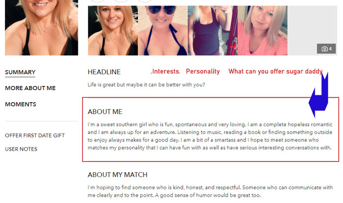 What to Say in a Sugar Baby Profile in About Me